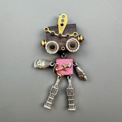 Handmade Punk Robot Pendant - Multi-Style Display Piece for Market Stall, Keychain, Phone Charm & Unisex Necklace
