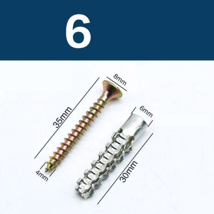 Lightweight Metal Expansion Anchors - Heavy Duty Self-Tapping Screws for Old Hole Repair, Zinc Plated
