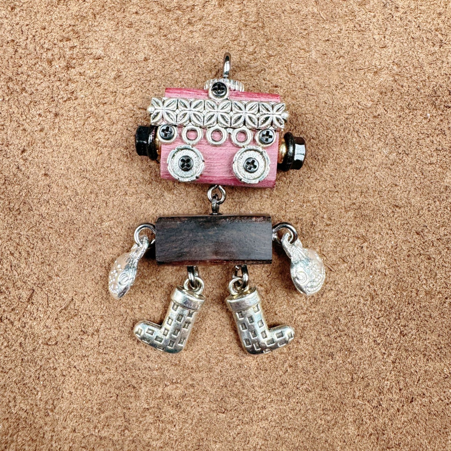 Cultural Creative Punk Robot - Handmade Adjustable Pendant for Unisex Necklace & Phone Accessory