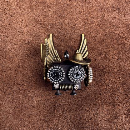 Punk Robot Wooden Pendant - Trendy Handmade Keychain & Phone Charm, Convertible Unisex Necklace for Collectors