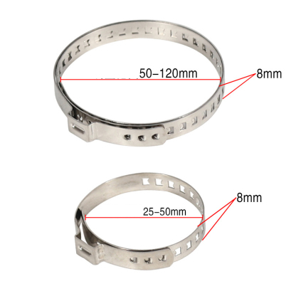 Heavy Duty 304 Stainless Steel Hose Clamp – Multi-Hole Adjustable CV Joint Boot & Power Steering Repair Clamp (25-50mm & 50-120mm)