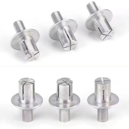 New American Style Hammer-Driven Blind Rivets - All Aluminum Dome/Countersunk Head - No Tool Needed Expansion Fasteners for DIY & Industrial Use