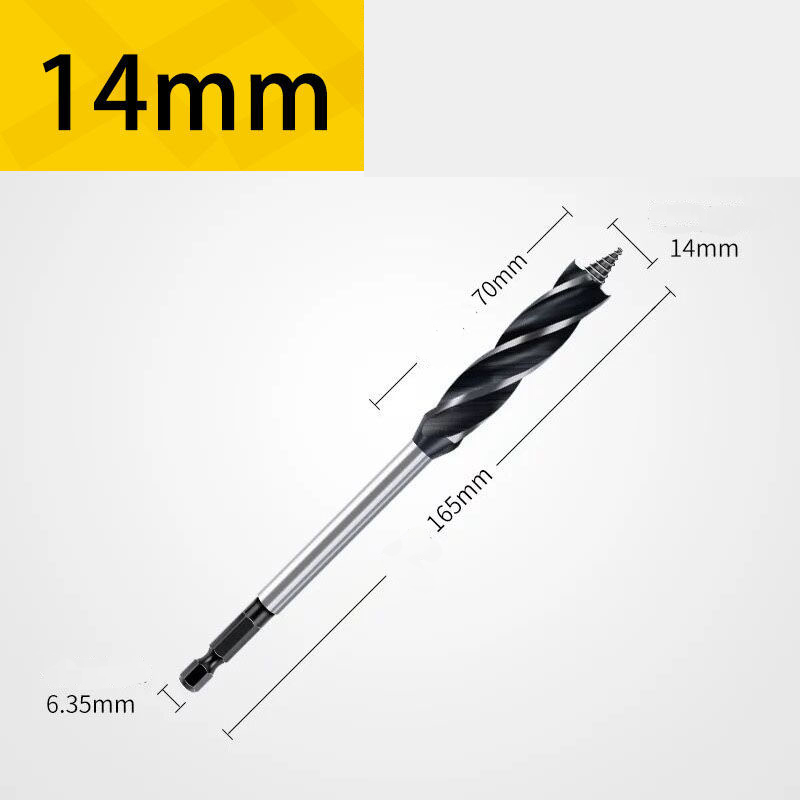 Extra Long 4-Groove 4-Cutter Wood Auger Bit, Hex Shank Door Lock & Drawer Hole Borer, Efficient Chip Removal & Countersink Drill Bit for Soft/Hard Wood & Plastic