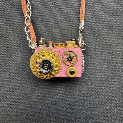Retro-Futuristic Camera Robot - Original Handmade Punk Pendant for Statement Necklace or Keychain