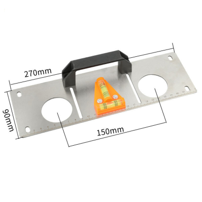 Professional 86-Type Electrical Box Marking Gauge with Built-in Level – Stainless Iron, Multi-Size, Ergonomic Handle