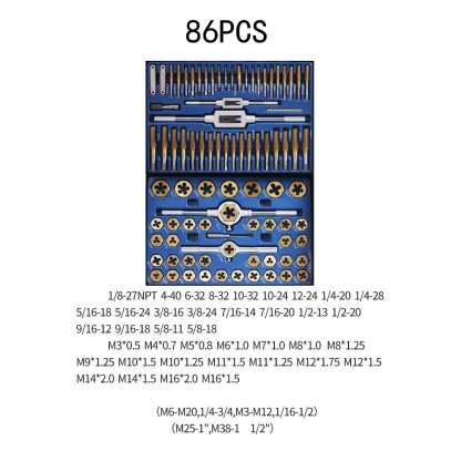 9Cr18 Bearing Steel Tap and Die Set - Non-Slip Design, Secure Locking, Effortless Threading