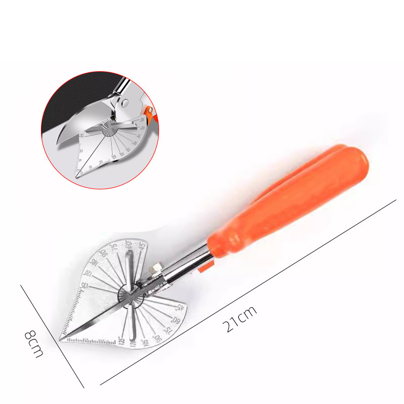 Industrial Multi-Angle Cutter - 45° to 135° Adjustable | SK-5 Alloy Steel Blades | for Cable Trunking, Plastic & Thin Wood Cutting | Non-Slip Rubberized Handle