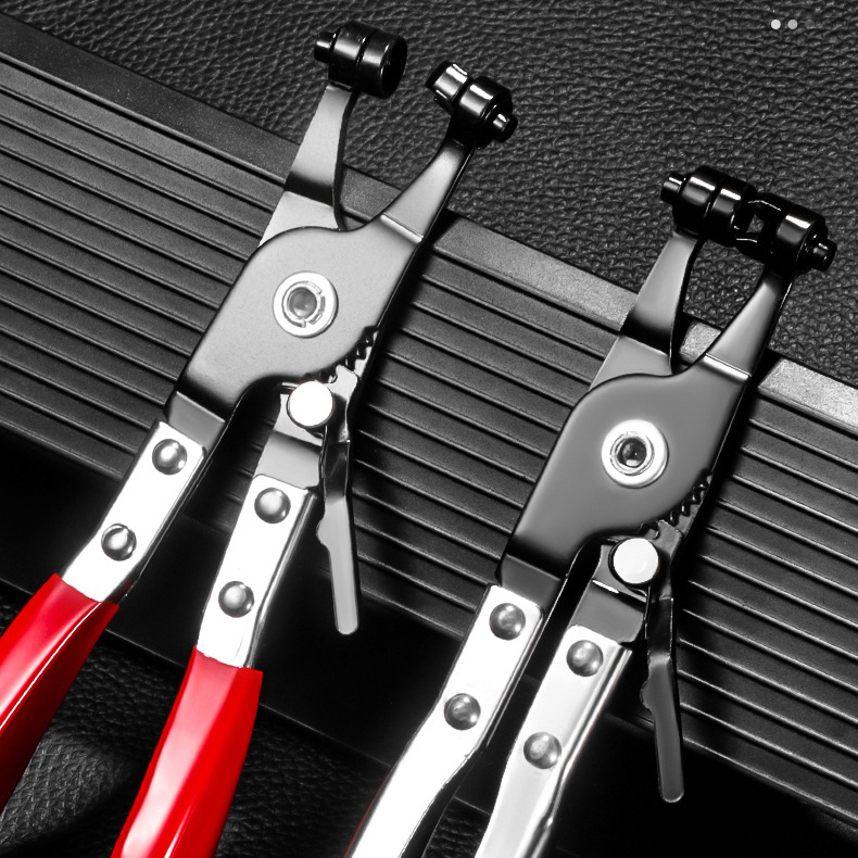 Universal Hose Clamp Pliers - Self-Tightening, Quenched Manganese Steel Head, Effortless Grip Design for Automotive & Household Hose Clamp Repair