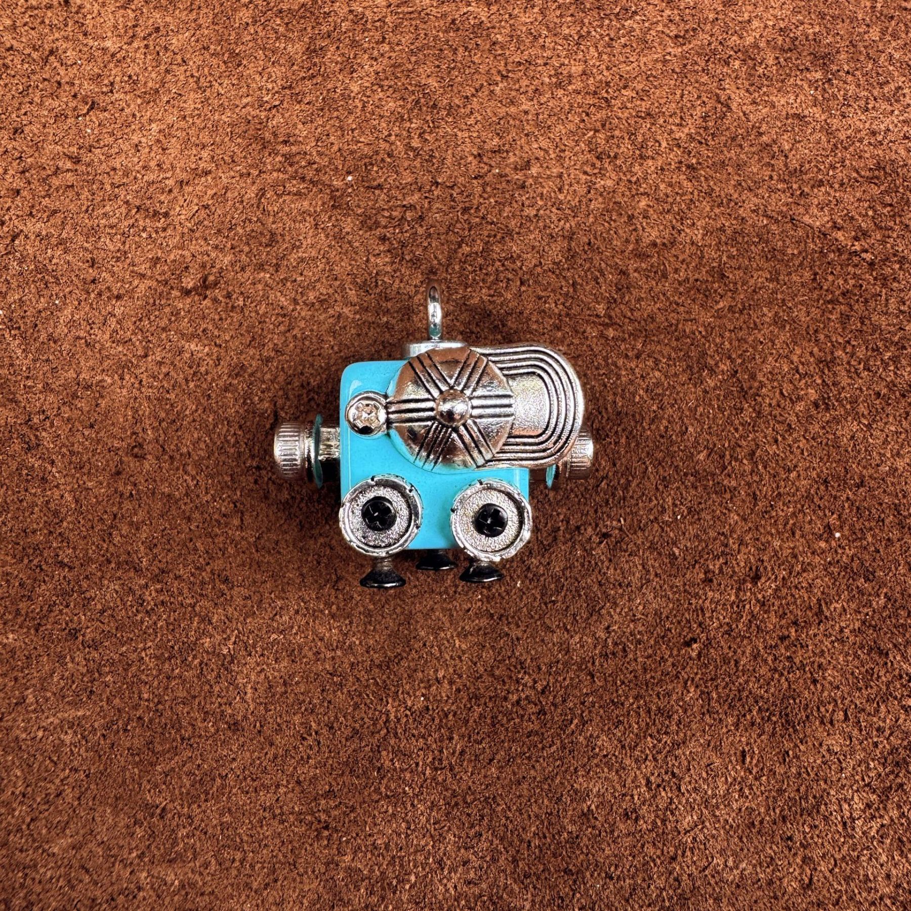 Punk Robot Wooden Pendant - Trendy Handmade Keychain & Phone Charm, Convertible Unisex Necklace for Collectors