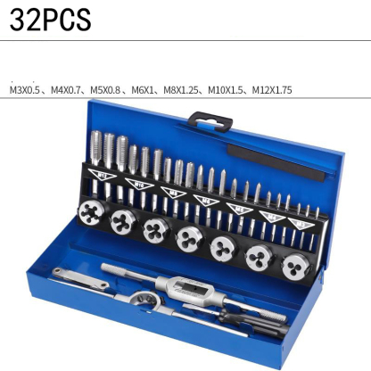 9Cr18 Bearing Steel Tap and Die Set - Non-Slip Design, Secure Locking, Effortless Threading