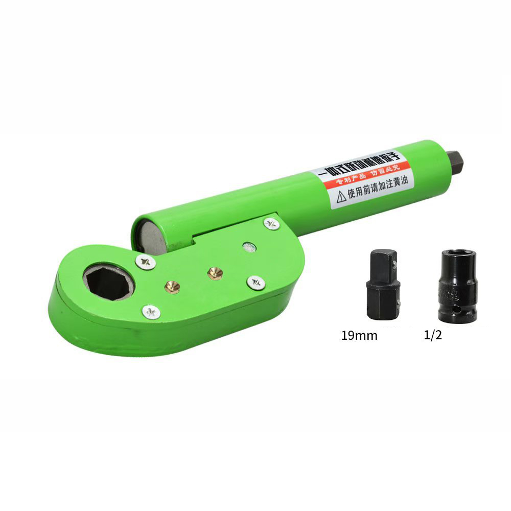 19mm Right-Angle Impact Wrench | Ratchet Socket Adapter | Pass-Through Flex Head | 1:16 Torque Multiplier for Tight Spaces