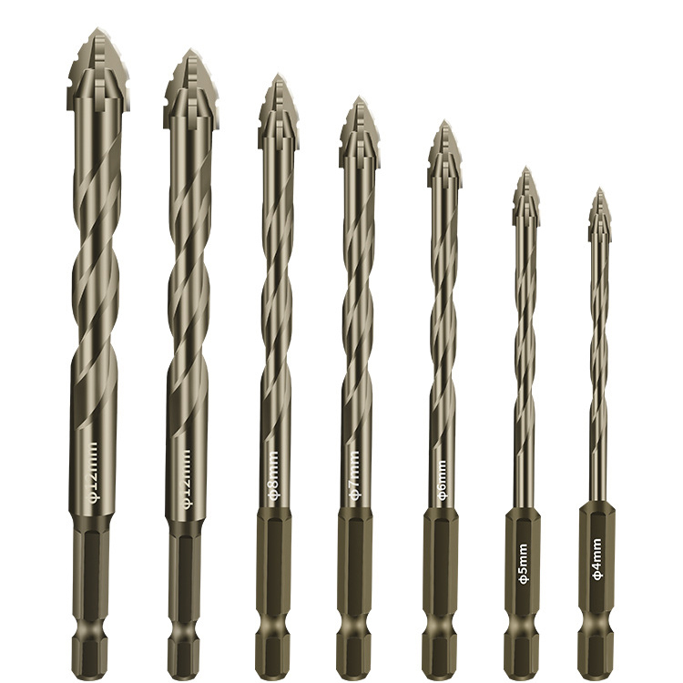 Industrial-Grade 4-Cutter Serrated Eccentric Drill Bit for Porcelain Tiles – Multi-Purpose Ceramic, Glass, Marble Drilling Tool – High-Efficiency Wear-Resistant Alloy Steel