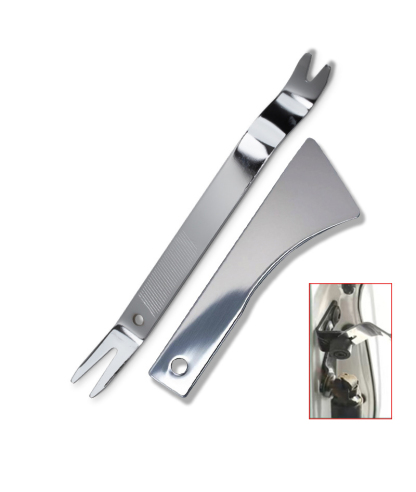 Thickened Stainless Steel Pry Tool Set for Car Interior Trim Removal - Non-Marring Demolition Pry Bar & Scraper for Dash, Door Panel, Audio/Navigation System