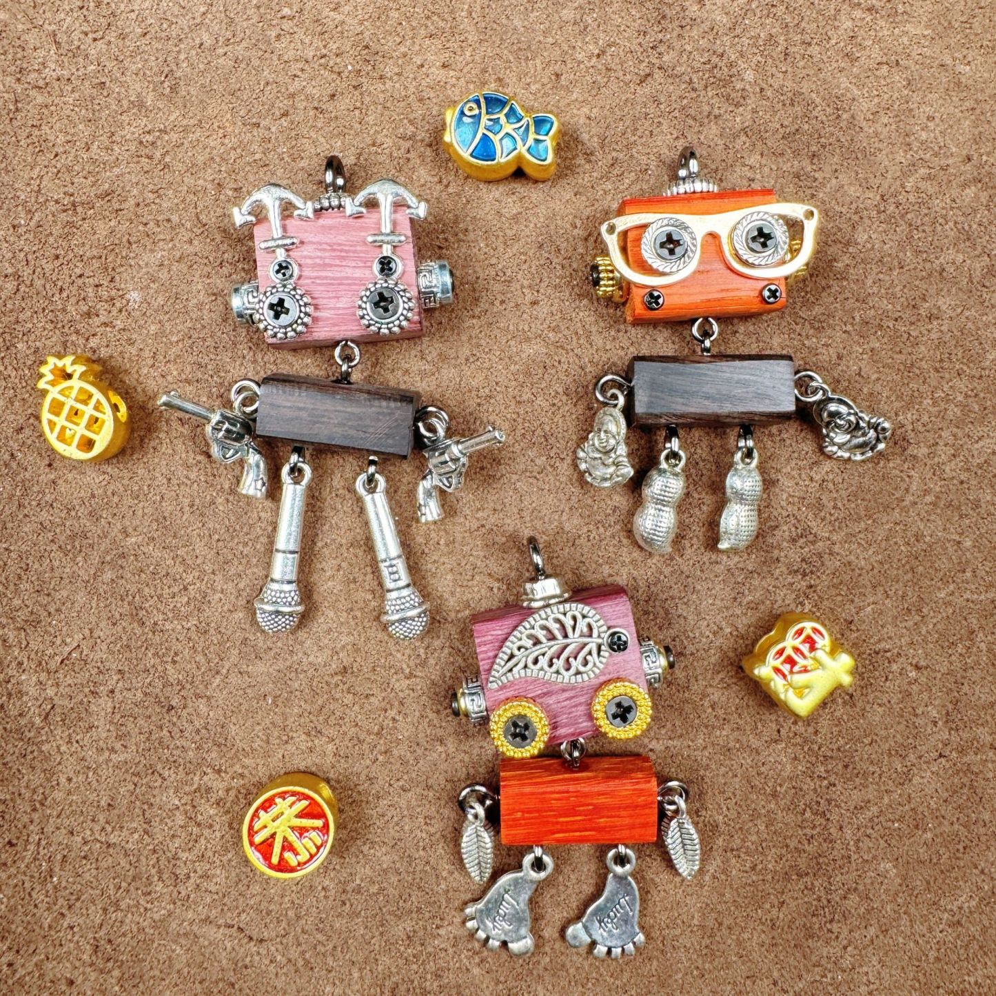 Cultural Creative Punk Robot - Handmade Adjustable Pendant for Unisex Necklace & Phone Accessory