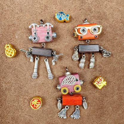 Cultural Creative Punk Robot - Handmade Adjustable Pendant for Unisex Necklace & Phone Accessory