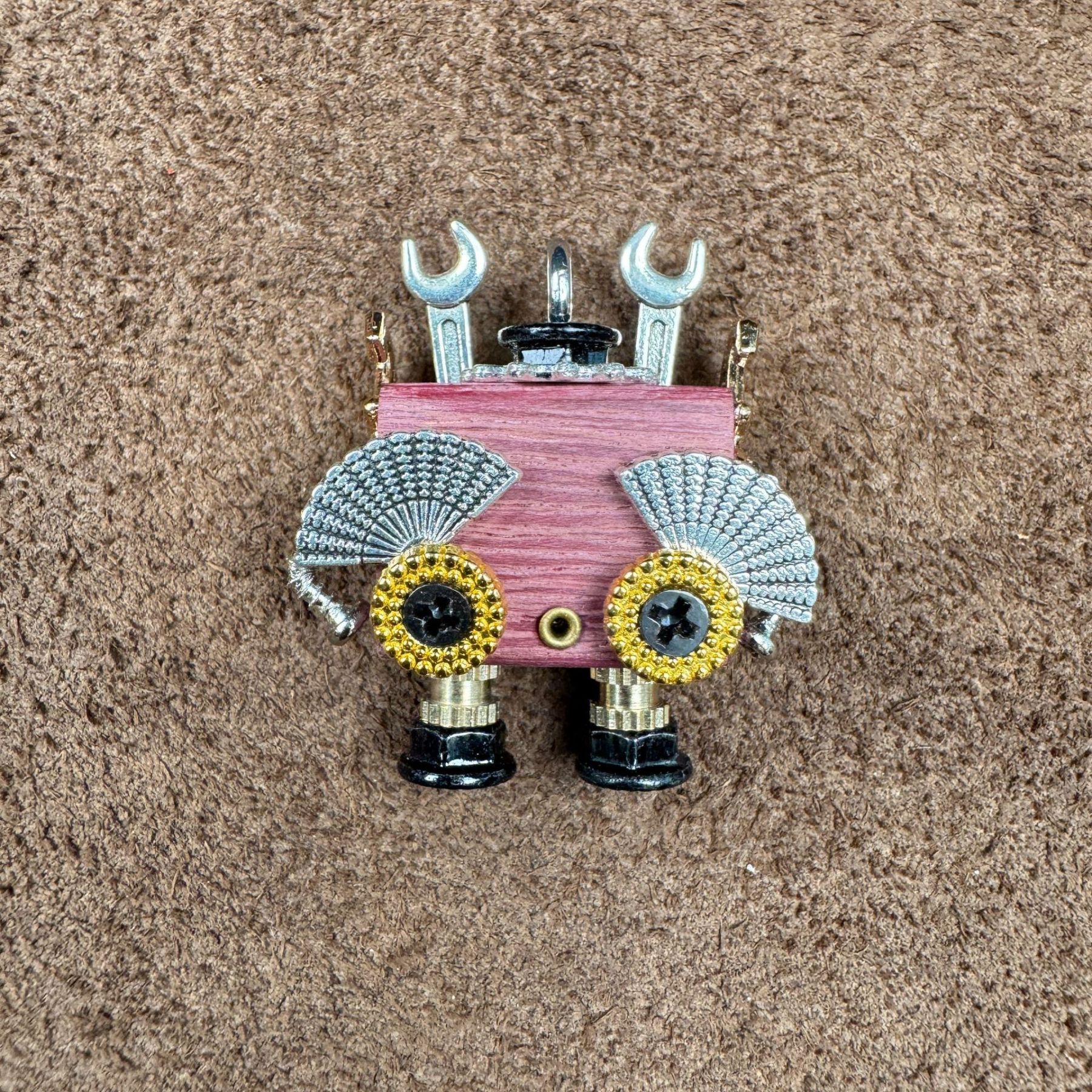 Indie Crafted Punk Robot Pendant - Boutique Design for Necklace & Keychain, Unique Unisex Streetwear Jewelry