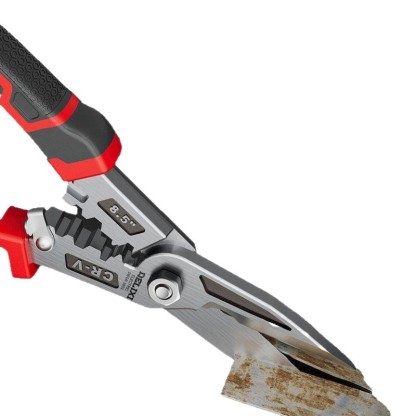 Industrial-Grade Tin Snips - CRV Chrome Vanadium Steel, Wire Stripper & Crimper 2-in-1, Aviation Snip for Stainless Steel & Light Gauge Metal
