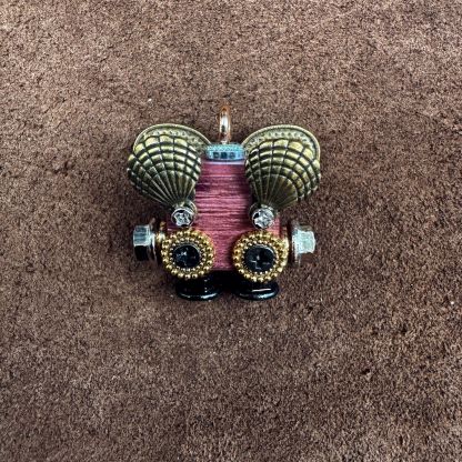 Punk Robot Wooden Pendant - Trendy Handmade Keychain & Phone Charm, Convertible Unisex Necklace for Collectors