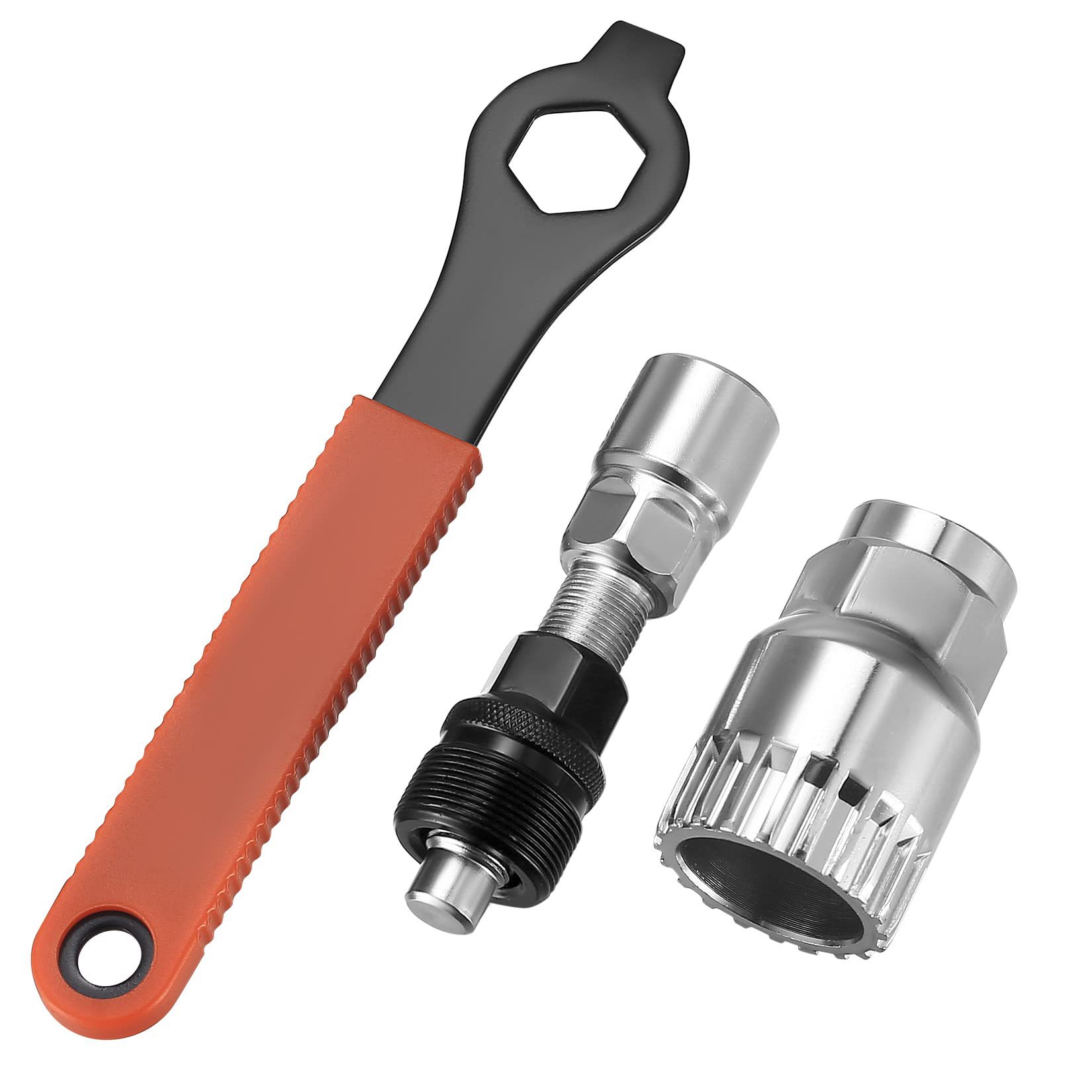 Crank Arm & Bottom Bracket Removal Tool Kit - Long Handle Lever Wrench with Built-in Hex Socket for Bicycle Repair