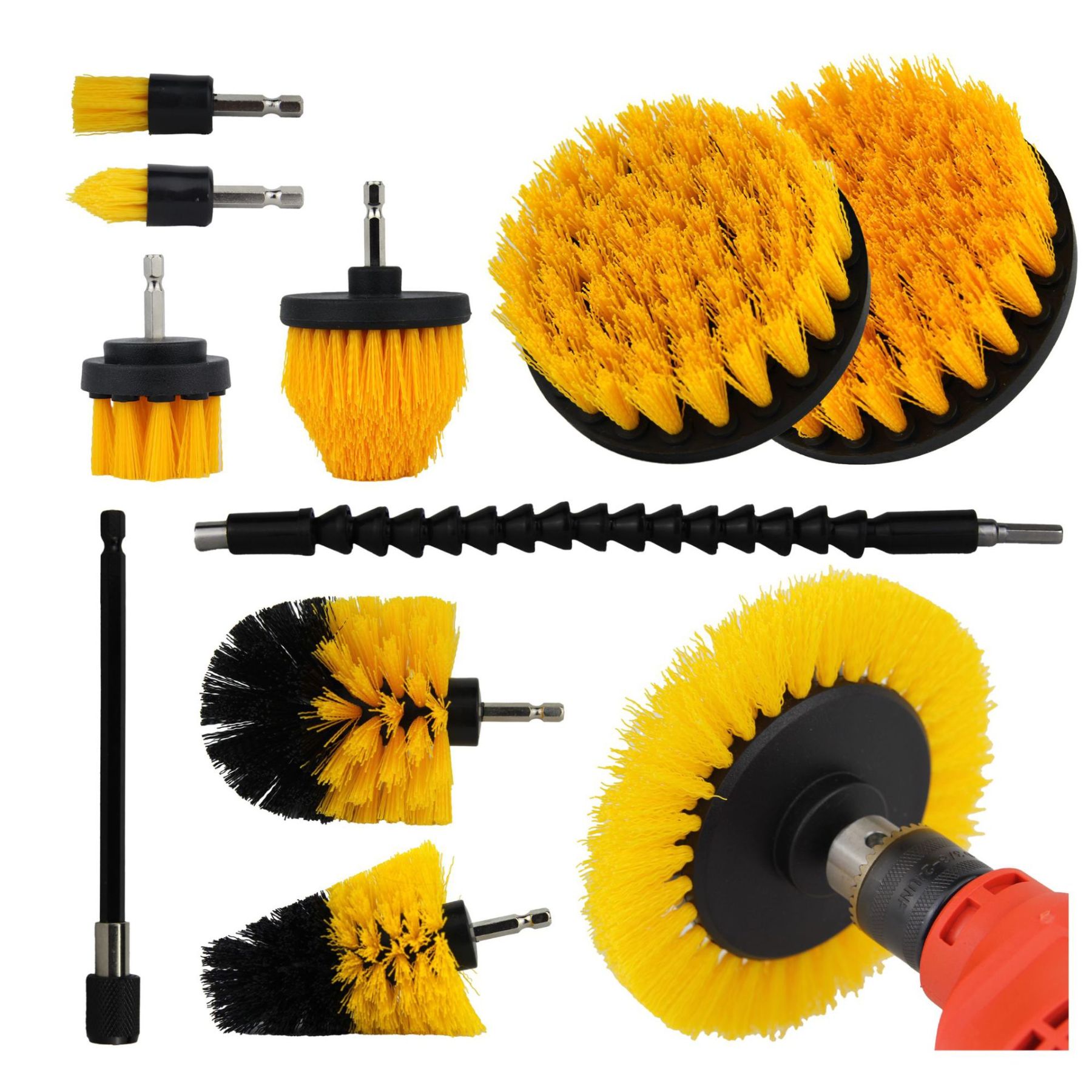 Drill Brush Power Scrubber Kit - Clean Kitchen, Bathroom, Car & More!