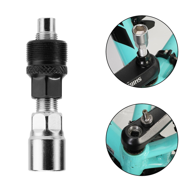 Crank Arm & Bottom Bracket Removal Tool Kit - Long Handle Lever Wrench with Built-in Hex Socket for Bicycle Repair