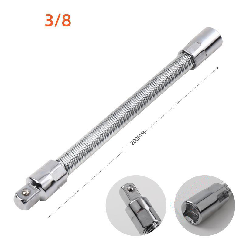 Industrial Flexible Extension Bar - 1/4" 3/8" 1/2" Chrome Vanadium Reversible Wobbly Socket Adapter with Anti-Drop Design