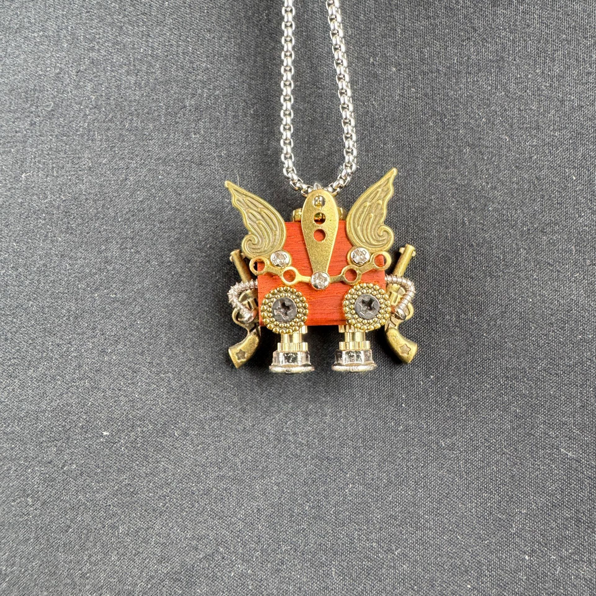 Indie Crafted Punk Robot Pendant - Boutique Design for Necklace & Keychain, Unique Unisex Streetwear Jewelry