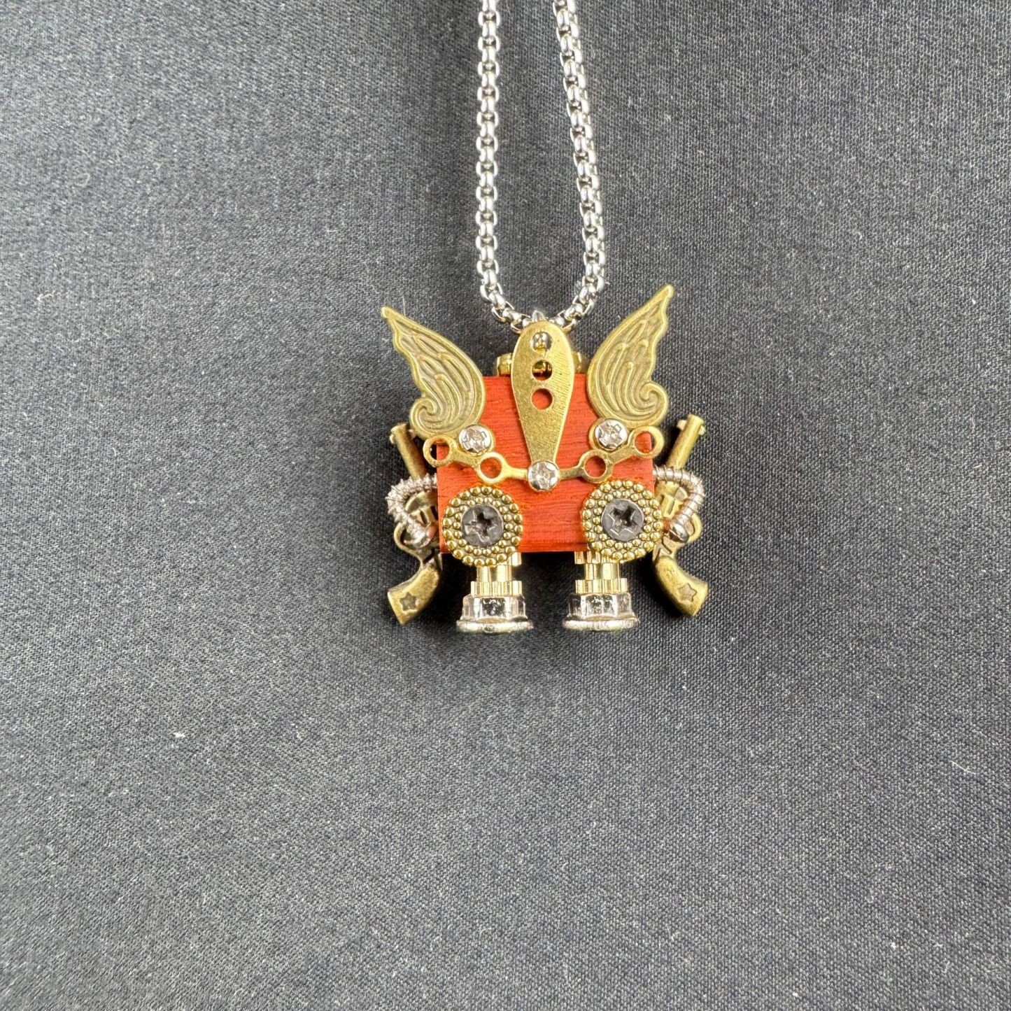 Indie Crafted Punk Robot Pendant - Boutique Design for Necklace & Keychain, Unique Unisex Streetwear Jewelry