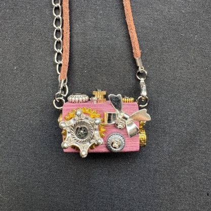 Retro-Futuristic Camera Robot - Original Handmade Punk Pendant for Statement Necklace or Keychain