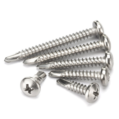 410 Stainless Steel Cross Round Head Self-Drilling Screws (Self-Tapping & Self-Drilling Teardrop Thread Screws) – Fully Hardened Fasteners, Full Specifications from M2.9 to M6.3