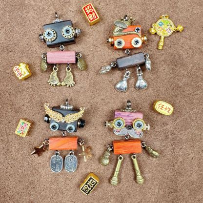 Cultural Creative Punk Robot - Handmade Adjustable Pendant for Unisex Necklace & Phone Accessory