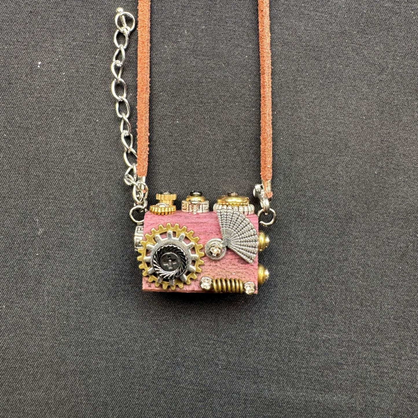 Retro-Futuristic Camera Robot - Original Handmade Punk Pendant for Statement Necklace or Keychain