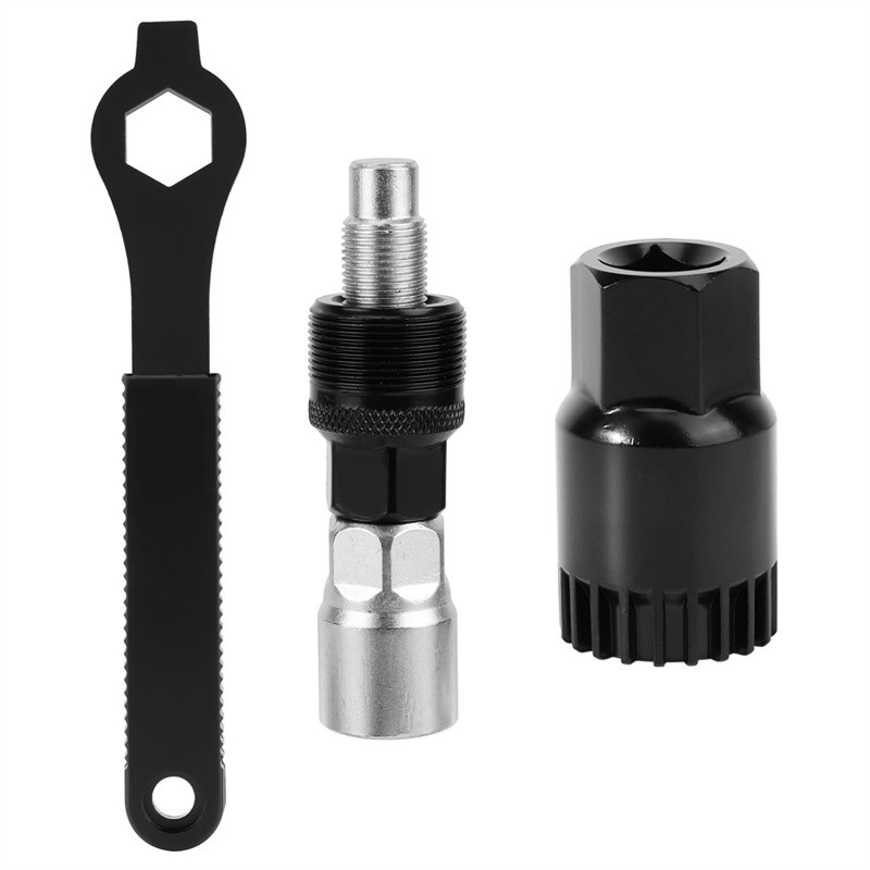 Crank Arm & Bottom Bracket Removal Tool Kit - Long Handle Lever Wrench with Built-in Hex Socket for Bicycle Repair