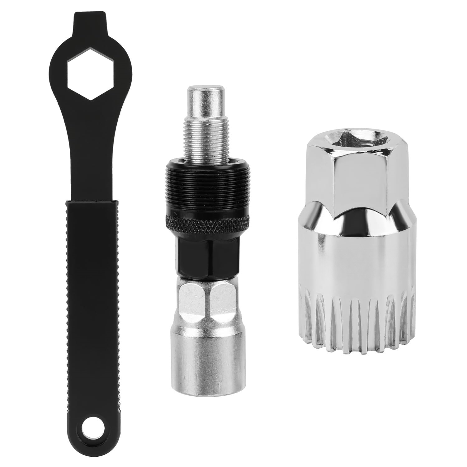 Crank Arm & Bottom Bracket Removal Tool Kit - Long Handle Lever Wrench with Built-in Hex Socket for Bicycle Repair