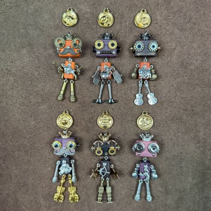 Steampunk Zodiac Guardians - Handcrafted 12 Constellation Robot Pendant, Wooden Keychain & Geek Gift