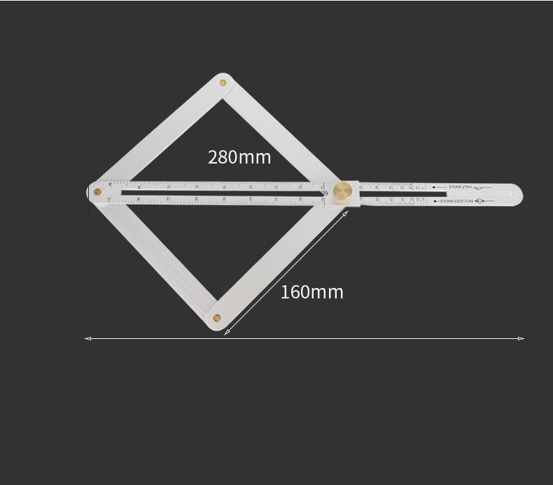 Multi-Function Angle Ruler - Thickened Alloy Woodworking Tool for Door/Window/Ceiling & Inside/Outside Corner Measurement