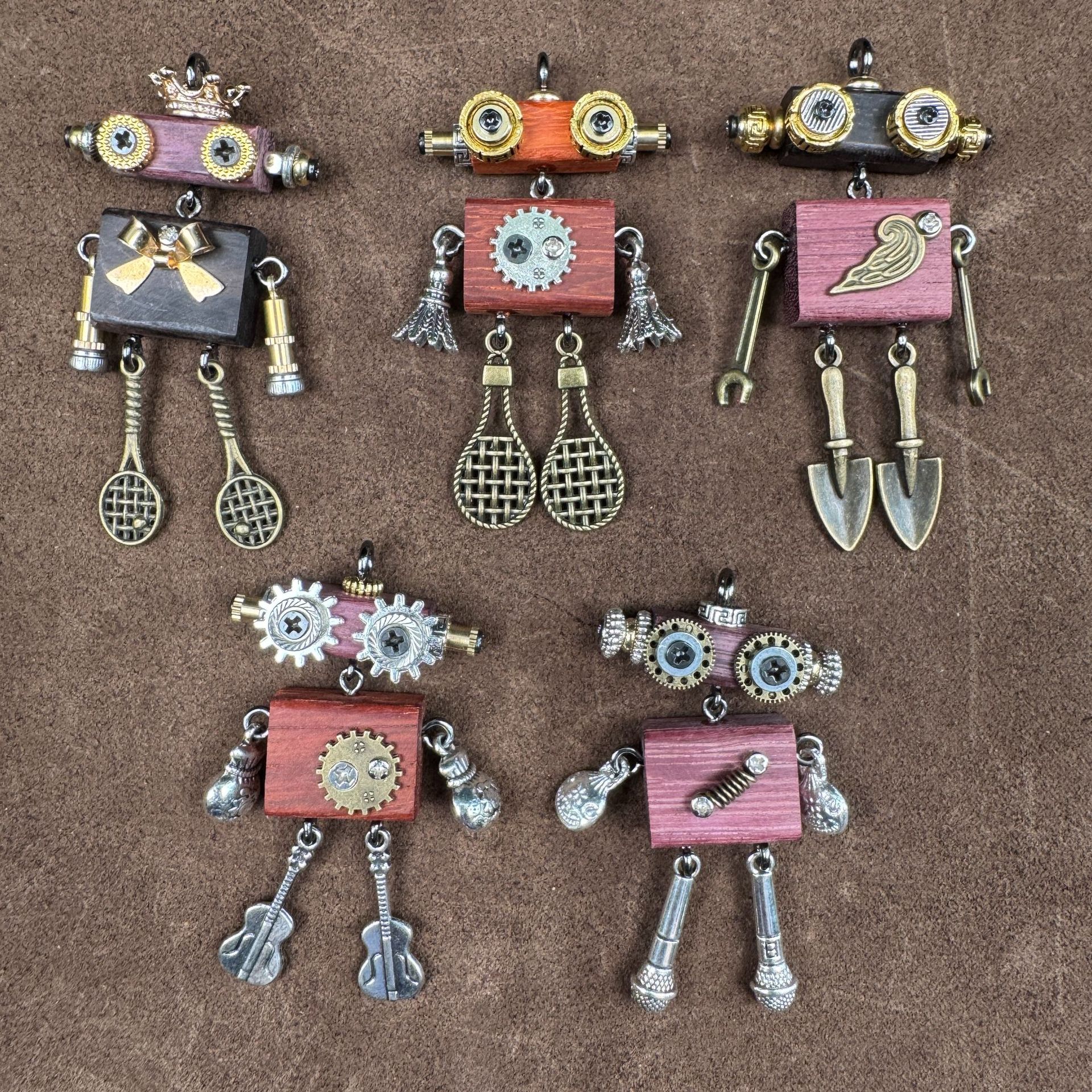 Steampunk Robot Wearable Art - Original Handmade Statement Pendant for Daily Style, Unisex Necklace & Tech Accessory