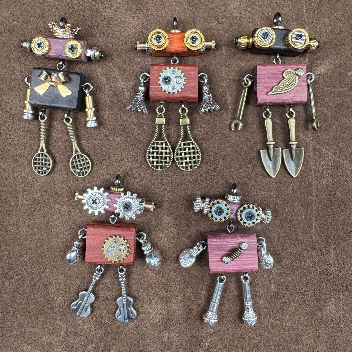 Steampunk Robot Wearable Art - Original Handmade Statement Pendant for Daily Style, Unisex Necklace & Tech Accessory