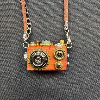 Retro-Futuristic Camera Robot - Original Handmade Punk Pendant for Statement Necklace or Keychain