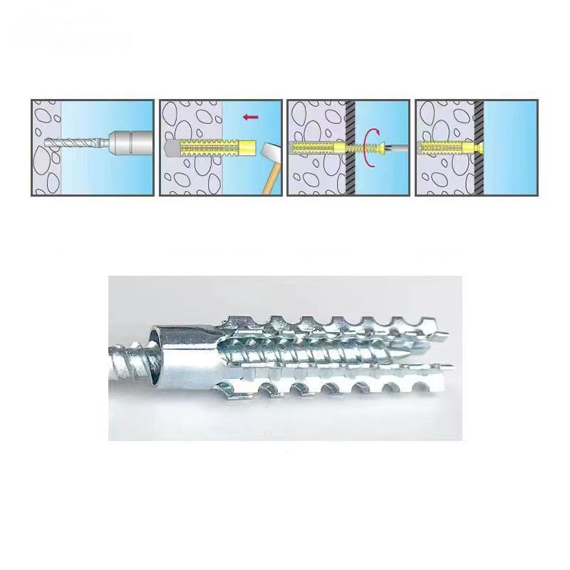 Lightweight Metal Expansion Anchors - Heavy Duty Self-Tapping Screws for Old Hole Repair, Zinc Plated