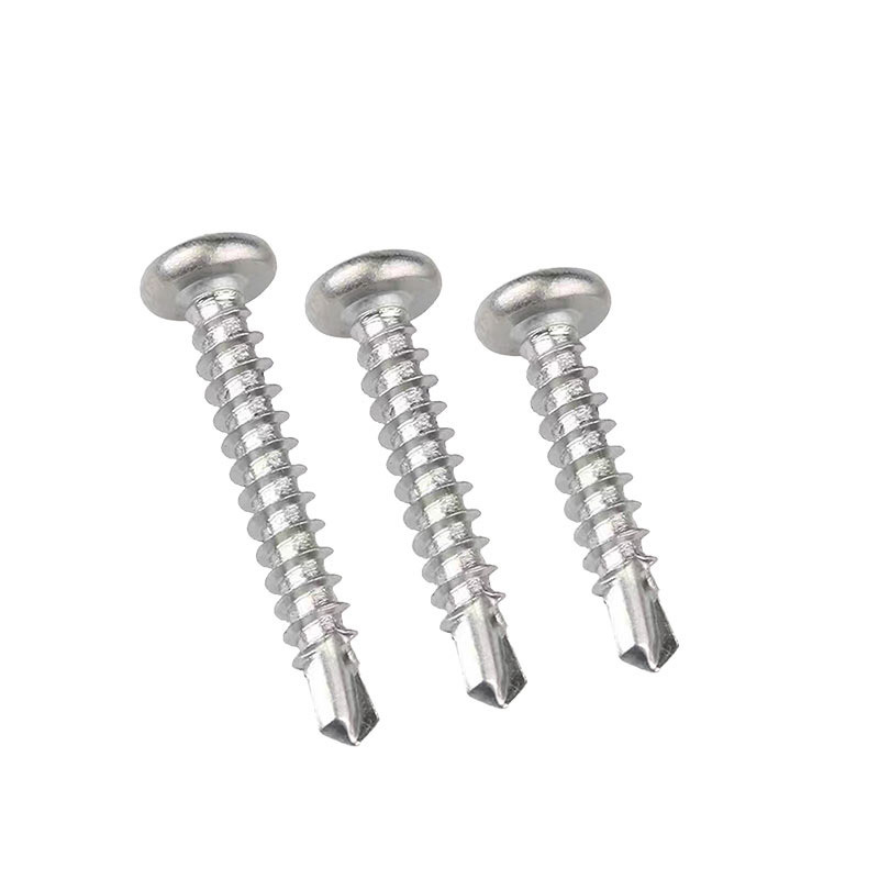 410 Stainless Steel Cross Round Head Self-Drilling Screws (Self-Tapping & Self-Drilling Teardrop Thread Screws) – Fully Hardened Fasteners, Full Specifications from M2.9 to M6.3