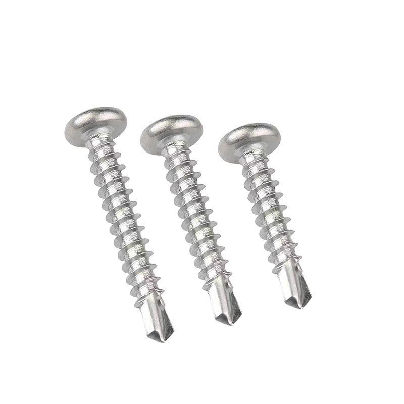 410 Stainless Steel Cross Round Head Self-Drilling Screws (Self-Tapping & Self-Drilling Teardrop Thread Screws) – Fully Hardened Fasteners, Full Specifications from M2.9 to M6.3