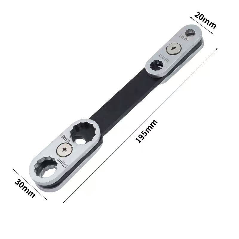 360° Swivel 8-in-1 Adjustable Wrench | Combination Box & Open End | Carbon Steel Forged | For Automotive Repair & Maintenance