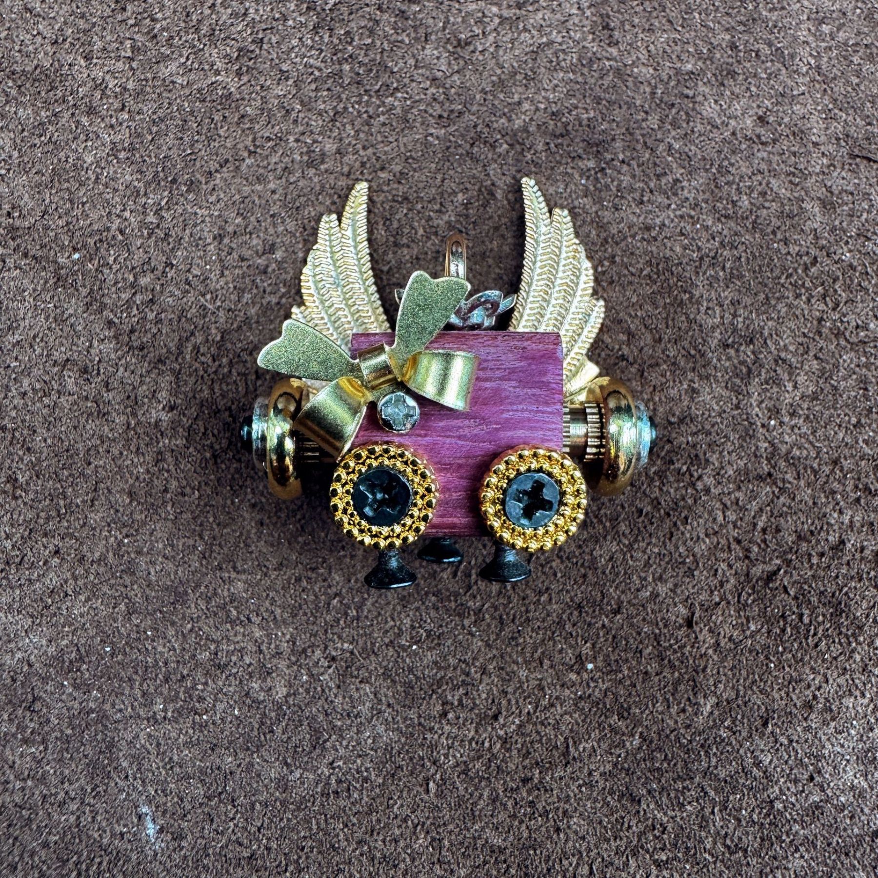 Punk Robot Wooden Pendant - Trendy Handmade Keychain & Phone Charm, Convertible Unisex Necklace for Collectors