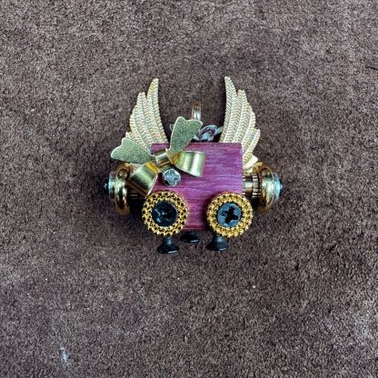 Punk Robot Wooden Pendant - Trendy Handmade Keychain & Phone Charm, Convertible Unisex Necklace for Collectors