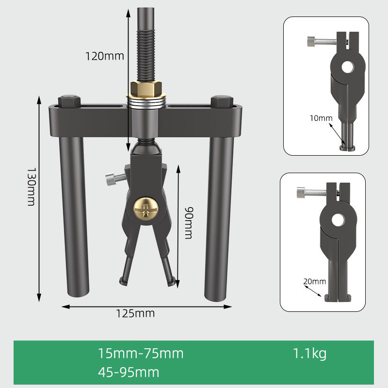 Internal Bearing Three-Jaw Puller - Self-Tightening & Anti-Drop Design, Chrome Vanadium Steel Forged, High-Strength Slide Hammer - Ideal for Inner Bore Bearing Removal in Mechanical and Automotive Repair