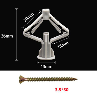 Gypsum Board Specific Airplane/Butterfly Type Expansion Anchors - Hollow Brick Self-Tapping Wall Plugs - Nylon Expansion Screws