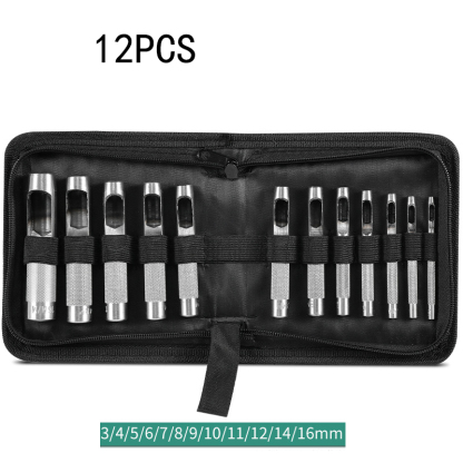 Professional-Grade High-Carbon Steel Belt Punch & Hole Punch Set – Multi-Size Kits (2.5–25mm) for Industrial Gaskets, Rubber Parts, Plastic Sheets, Leather Craft, and Mechanical Seals | Heavy-Duty Repair & Manufacturing Tool