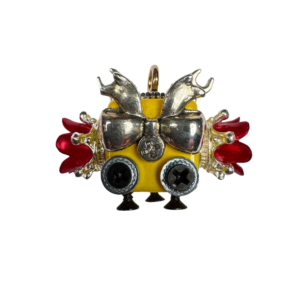 Funky Punk Robot Accessory - Original Colorful Resin Charm, Unique Unisex Gift for Keychain or Necklace