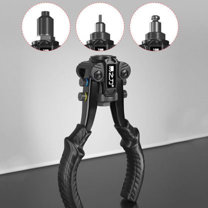 Professional 3-in-1 Hand Tool: Heavy-Duty Labor-Saving Rivet Gun, Nut & Hole Punch Tool Kit with Storage Case